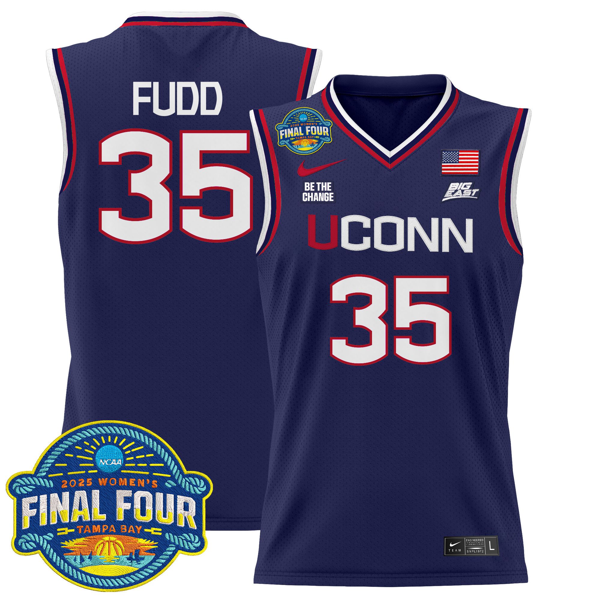 Men UConn Huskies #35 Fudd Purple Nike 2025 Big Eat Final Four Patch Lightweight Basketball NCAA Jersey